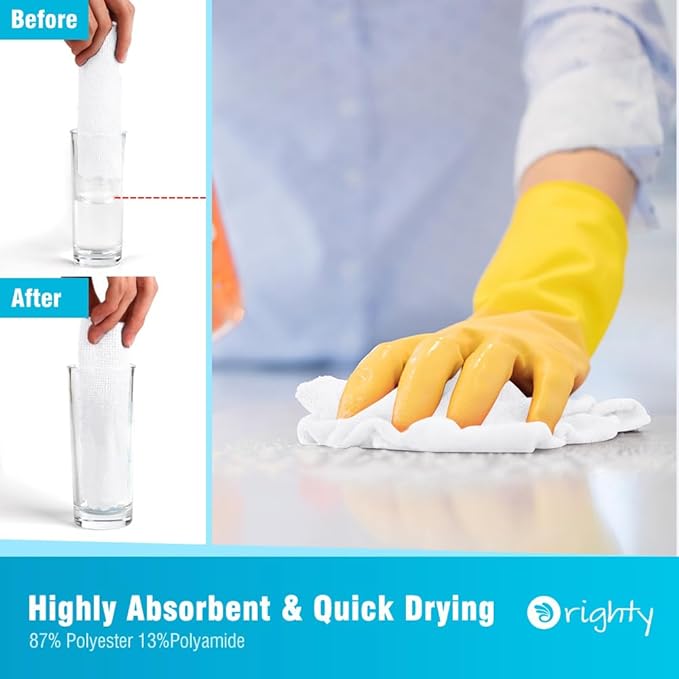 Orighty Microfiber Cleaning Cloth, 5 Pack Highly Absorbent Cleaning Rags - Image 3