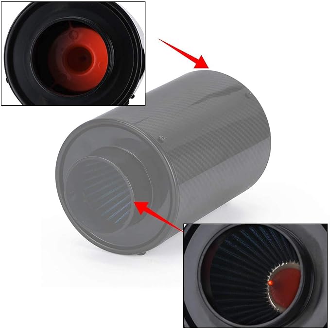 PTNHZ Universal 3" Racing Carbon Fiber Cold Feed Induction Kit Air Intake Kit - Image 2
