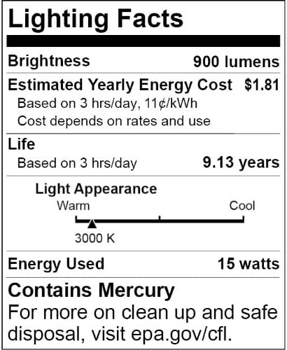 Sunlite AP15/30K Purion CFL T3 Spiral Light Bulb, 15 Watts, 900 Lumens Built-in - Image 5