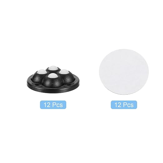 uxcell 12Pcs Mini Self Adhesive Caster Wheels, 1.85" x 0.55" 360° Rotation - Image 3