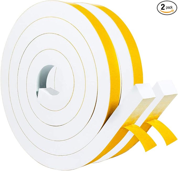 Yotache White High Density Foam Tape 1" x3/4" by yotache