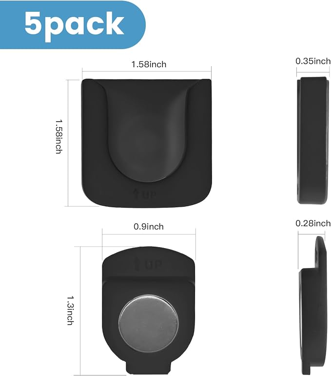 Remote Control Holder Wall Mount 5 Pack Magnetic Control Organizer Containers - Image 2