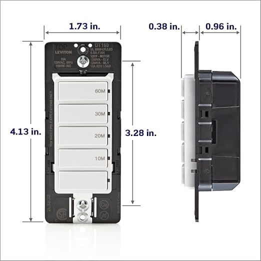 Leviton Countdown Timer Switch for bathroom fan and household lights, - Image 8