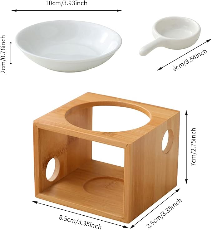 Wooden Essential Oil Burner, Aromatherapy Burner Oil Warmer Diffuser, WaxMelt - Image 2