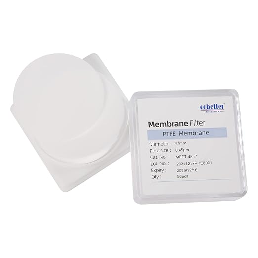 100 Pieces/Pack PTFE Disc Membrane Filters Hydrophobic 47mm Diameter 0.22µm by COBETTER