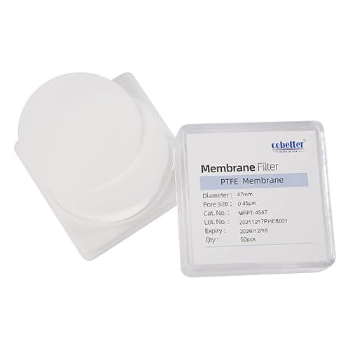 100 Pieces/Pack PTFE Disc Membrane Filters Hydrophobic 47mm Diameter 0.22µm by COBETTER