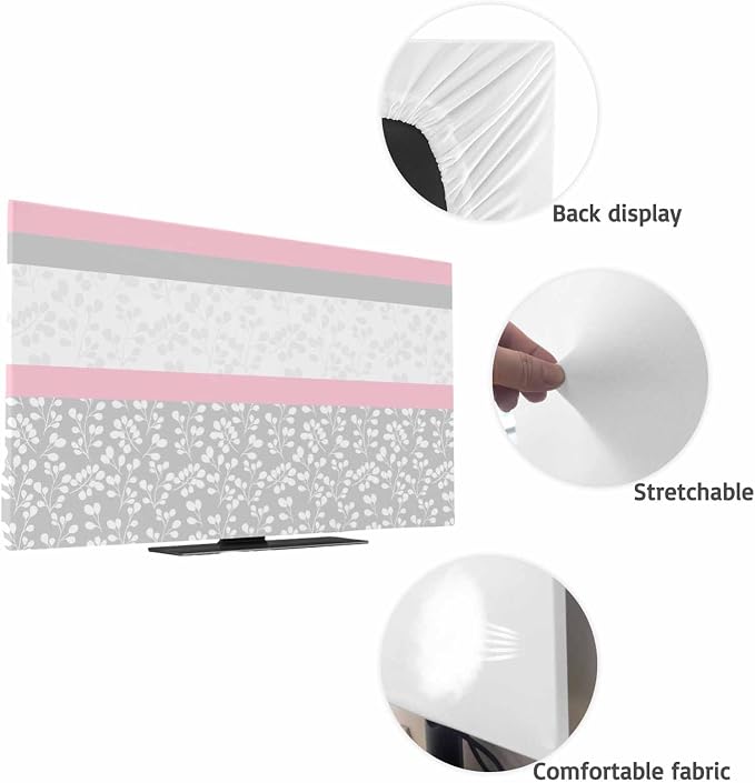 Watercolor Flower Leaf Plant Indoor TV Cover, Elastic TV Screen Protector - Image 7