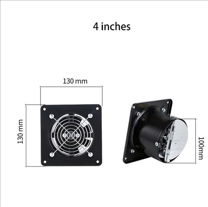 6 Inch Explosion-Proof Kitchen Exhaust Smoke Fan Low Noise 7-Blade Wall Mounted - Image 2
