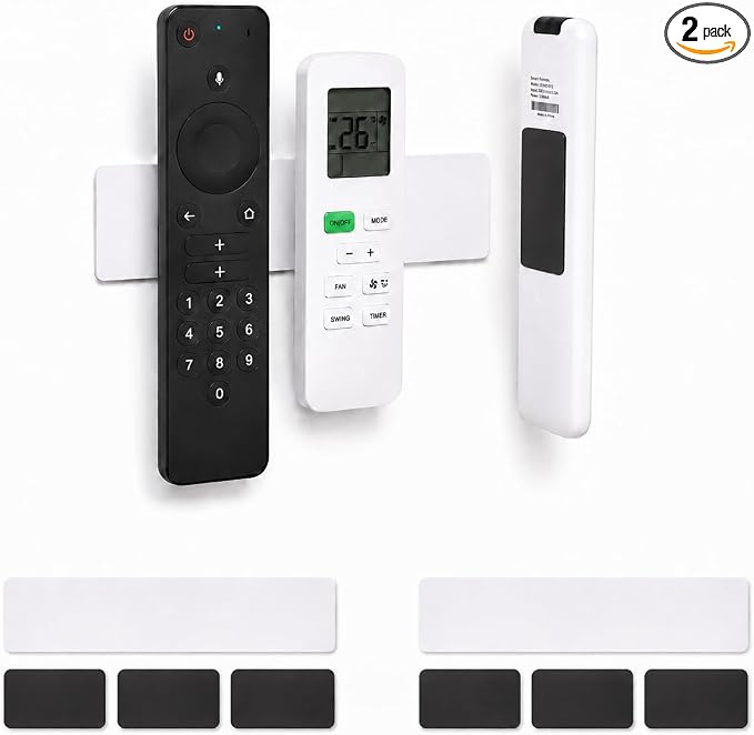 Magnetic Remote Control Holder Kit, Self-Adhesive Wall Mount Organizer by viscrenox