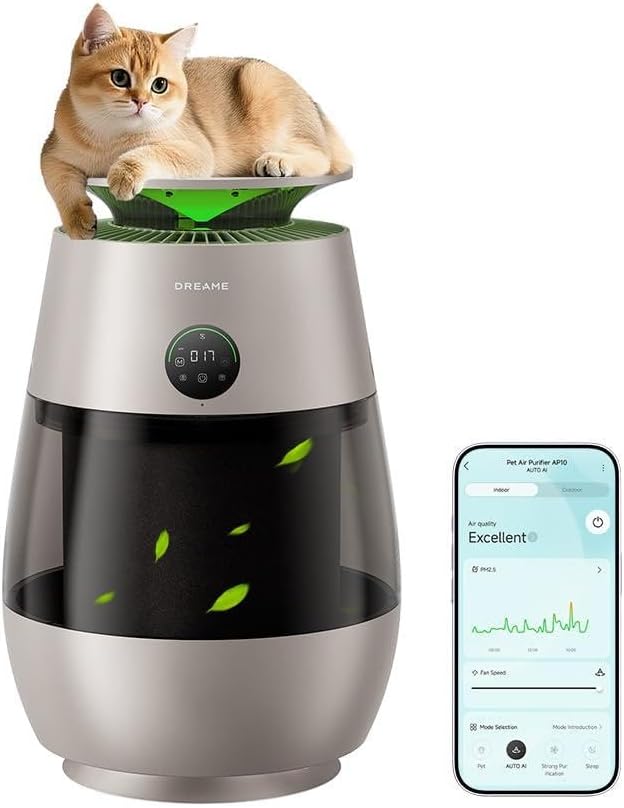 Dreame Pet Air Purifier AP10, Suck Up Floating Cat Dog Hair Dander, NeverChange by Dreame