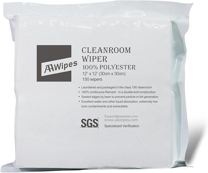 AAwipes Cleanroom Polyester Wipers 12"x12" Double Knit 100% Polyester Wipes by AAWipes