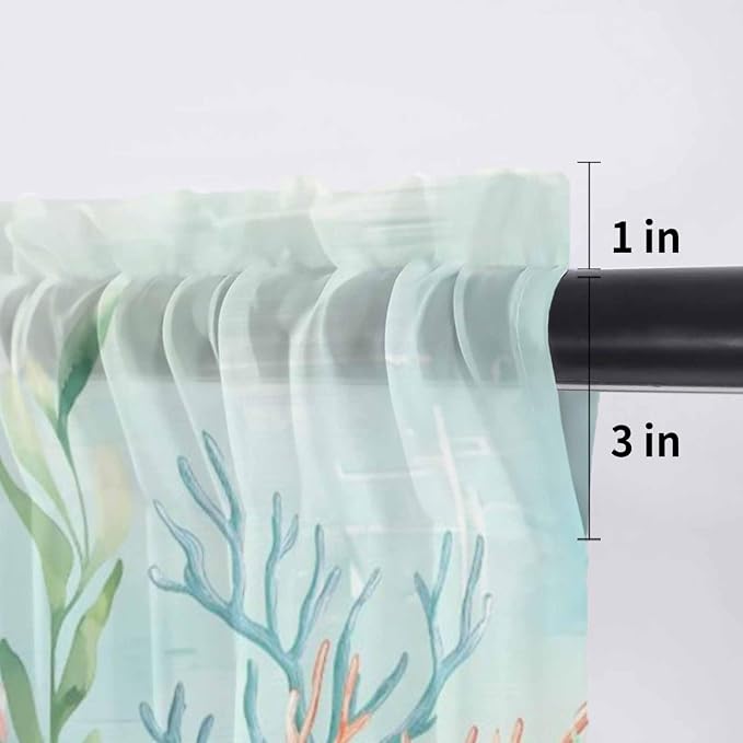 Summer Beach Sheer Valance Curtains - Image 7