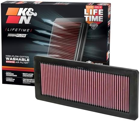 K&N High-Flow Original Lifetime Engine Air Filter: Increase Power: Premium by KNEngineeringInc