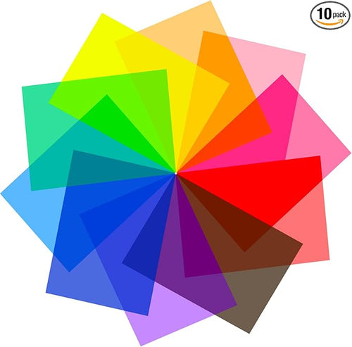 10 Pack Gel Light Filter Transparency Color Film Plastic Sheets Colored by SouilGoal