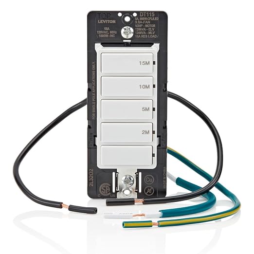 Leviton Countdown Timer Switch for bathroom fan and household lights, 2-5-10-15 - Image 10