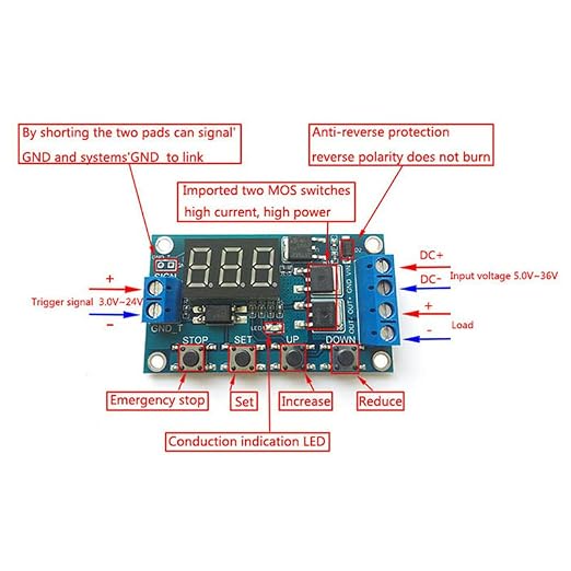 Acxico 1 pcs DC 5V 12V 24V Digital LED Cycle Timer Delay Switch Turn ON/Off - Image 7