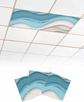 Yukro 3 Pack Teal Ombre Fluorescent Light Covers Abstract Stripe Ocean Wave by Unknown