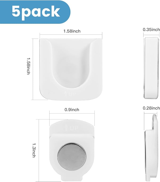 Remote Control Holder Wall Mount 5 Pack Magnetic Control Organizer Containers - Image 2