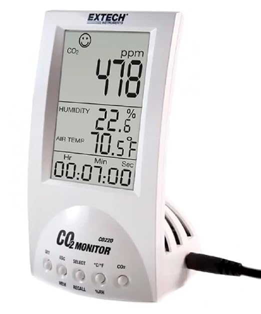 Extech CO220 - Desktop Indoor Air Quality CO2 Monitor – Measures CO2, - Image 3