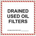 Drained Used Oil Filters Label by HCL