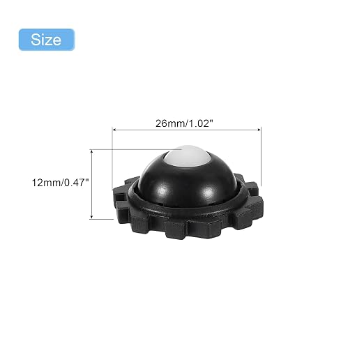 uxcell 24Pcs Mini Self Adhesive Caster Wheels, 1.02" x 0.47" 360° Rotation - Image 2