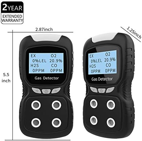 Portable Gas Detector, Gas Clip 4 Gas Monitor Meter Tester Analyzer, - Image 3