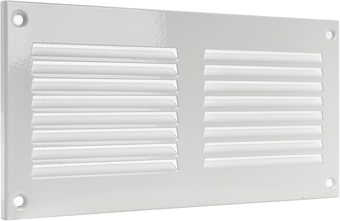 HVAC OV 8" x 4" Inch White Metal Ducting Grille - Image 9