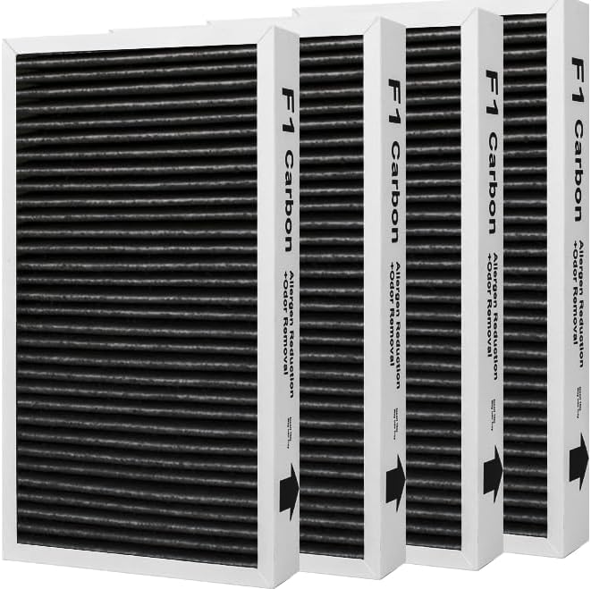 4 Packs F1 Carbon Allergen Reduction+Odor Removal, F1 HEPA Replacement Filter by WOCASE