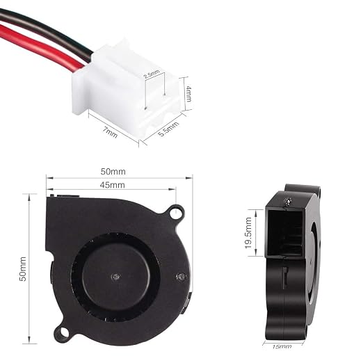 AiTrip 2Pcs 12V DC Brushless Blower Cooling Fan 50x50x15mm Fans - Image 5