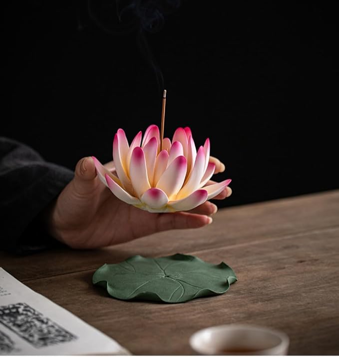 Ceramic Handicraft Stick Incense Burners Simulation Lotus Incense Holder - Image 6