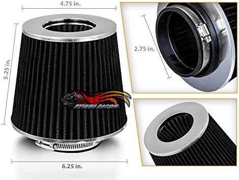 Rtunes Racing Universal Clamp-On Air Intake Filter Dry Washable Cone Air Filter - Image 9