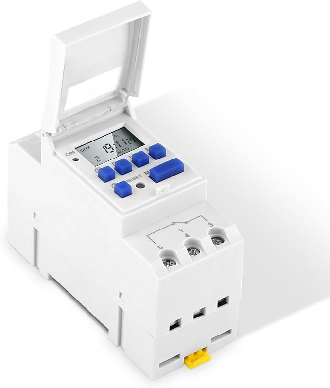 Yosoo Health Gear DIN Rail Digital Programmable Timer Relay Switch, 8 Settings - Image 9