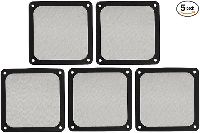 5Pcs PC Fan Dust Filter 140mm – Magnetic Frame Nylon Mesh Cover by Unknown