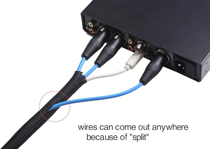 Alex Tech 20ft - 1.5 inch Cord Protector Wire Loom Tubing Cable Sleeve Split - Image 3