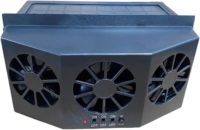 CYDZSW Car Solar Powered Window Exhaust Fan, Solar Power Air Vent Radiator - Image 2