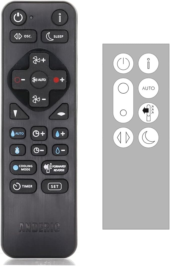 Universal Remote for Dyson TP06 Pure Cool Cryptomic Purifying Fan 969154 by Anderic