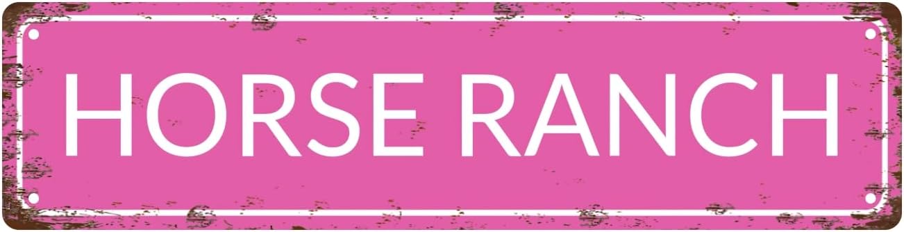 HORSE RANCH Space Vintage Metal Tin Sign, Street Sign, Home Decor, Room Decor, Wall Decor, Bathroom Decor, Bar Decor, Cafe Decor, Garage Decor, 16 x 4 Inch