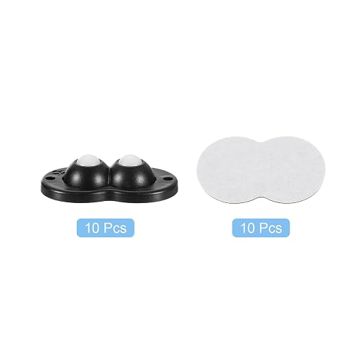 uxcell 10Pcs Mini Self Adhesive Caster Wheels, 2.05" x 1.14" 360° Rotation - Image 3