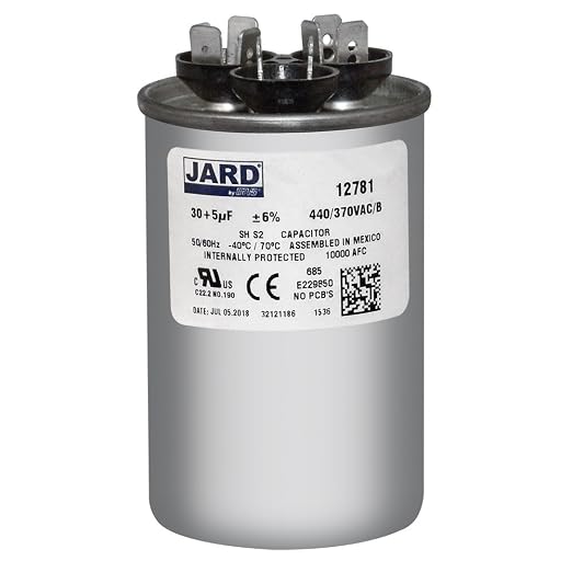 30 + 5 x 370 or 440 VAC Round Dual Run Capacitor by # 12781 by Unknown