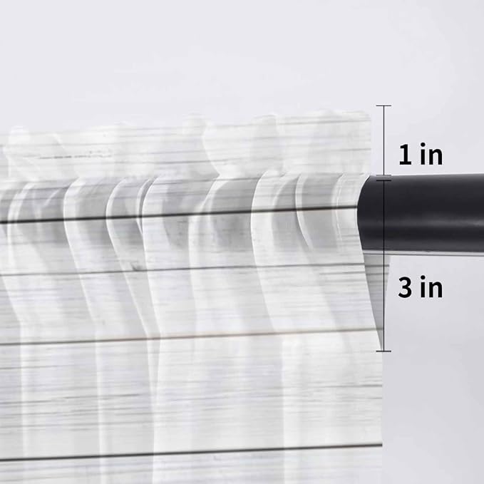 Farmhouse Sheer Valance Curtains, Summer Blue Car - Image 7