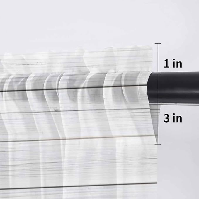 Farmhouse Sheer Valance Curtains, Summer Blue Car - Image 7