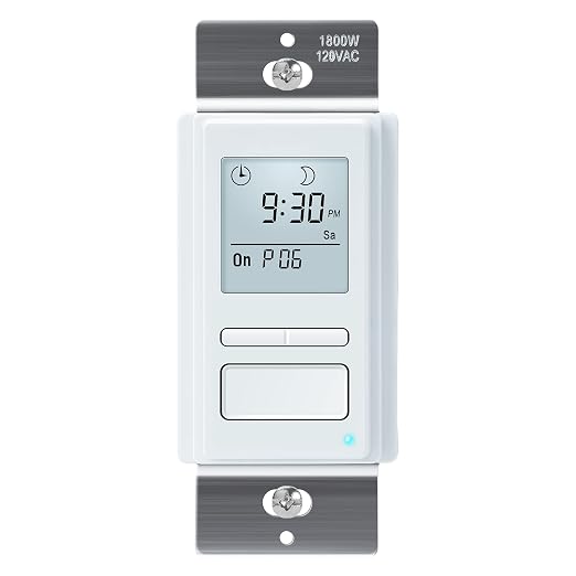 Ortis 7 Day Programmable in-Wall Timer Switch, Sunrise/Sunset Automatic Control by SafeEfficientToolSwitches