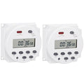 2Pcs Timer Switch, DC/AC 24V 16Amp, Digital LCD Power Programmable Timer Time by Weasch