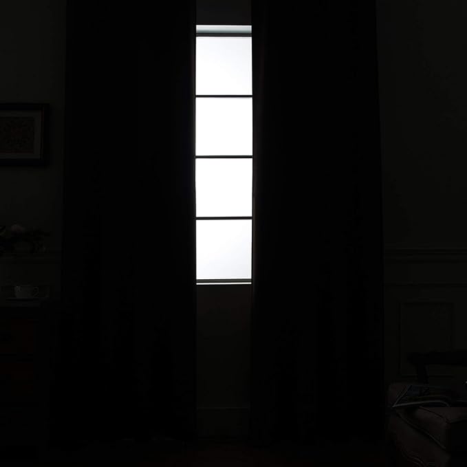 Yakamok 100% Blackout Curtains 96 Inches Long, Total Blackout Lined Curtain Panels for Bedroom, 2 Thick Layers Grommet Top Thermal Insulated Blackout Drapes for Living Room(52Wx96L, Grey, 2 Panels)