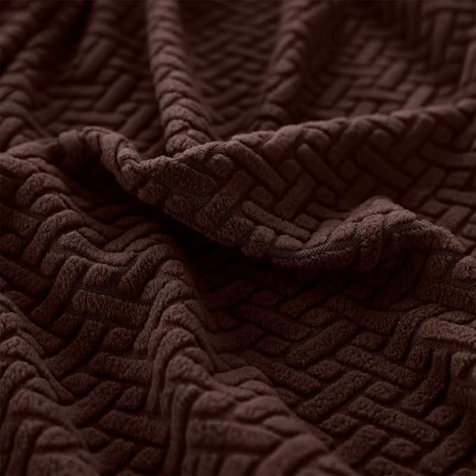 Sofa Covers Couch Covers for Sofa Pet Friendly Couch Cushion Covers Universal Sofa Covers Washable Stretch Slipcovers for Sectional Sofa (Texture Brown, Extra Large Single Seat Cover)
