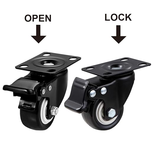 2" Swivel Casters Set of 8, Heavy Duty Locking Casters - Image 3