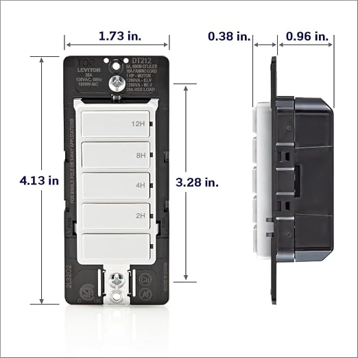 Leviton Countdown Switch for lights, pool pumps, 2-4-8-12 hour, Neutral Wire - Image 8
