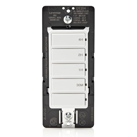 Leviton Countdown Switch for lights, pool pumps, 30 min, 1-2-4 hour, Neutral by Leviton