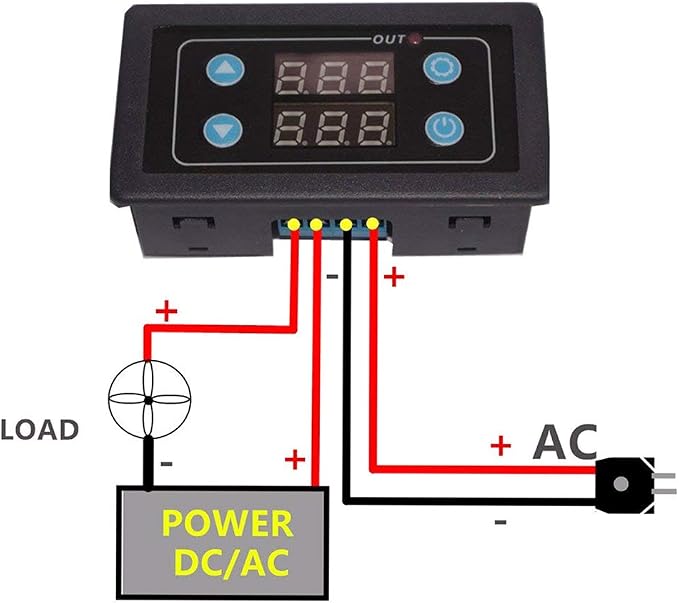 ICSTATION Delay Relay Module, AC 85V-265V Time Delay Switch 0-999s/min/h Timer - Image 2