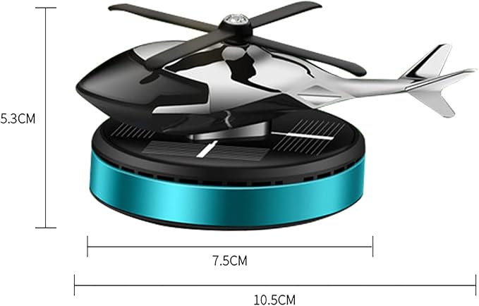Car Air Freshener, Al Alloy Solar Helicopter Diffuser, Home&Car Décor|Blue | - Image 2